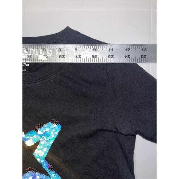 Athletic Works Short Sleeve Graphic T Shirt Youth Girls Size M (7-8) Black Star - Picture 4 of 8